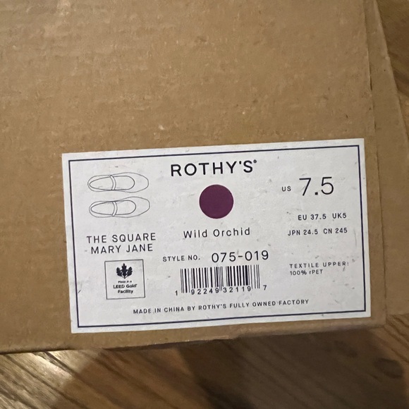 Rothy's The Square Mary Jane - Wild Orchid Size 7.5 NWT - Picture 4 of 8